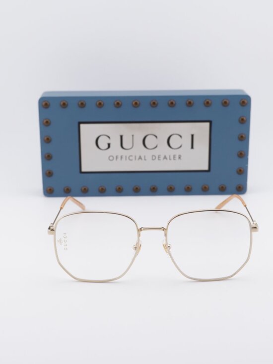 Gucci GG0396S 001 Square Sunglasses - Gold / Transparent main image 10
